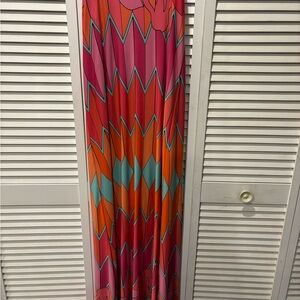 Analili Purple Pink Pleated A-line Maxi Dress